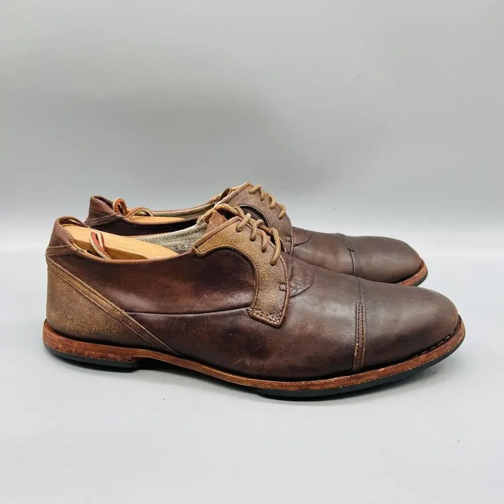 Timberland Boot Company Shoes Mens 8 Brown Leather Cap Toe Derby Oxford Dress
